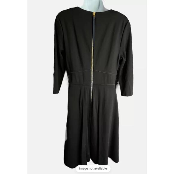 Boden Womens Bryony Broderie Trim 3/4 Sleeve Fit & Flare A-Line Dress Black Sz10 - Picture 4 of 11